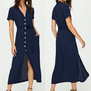 WILFRED Navy Midi Shirt Dress | XS
